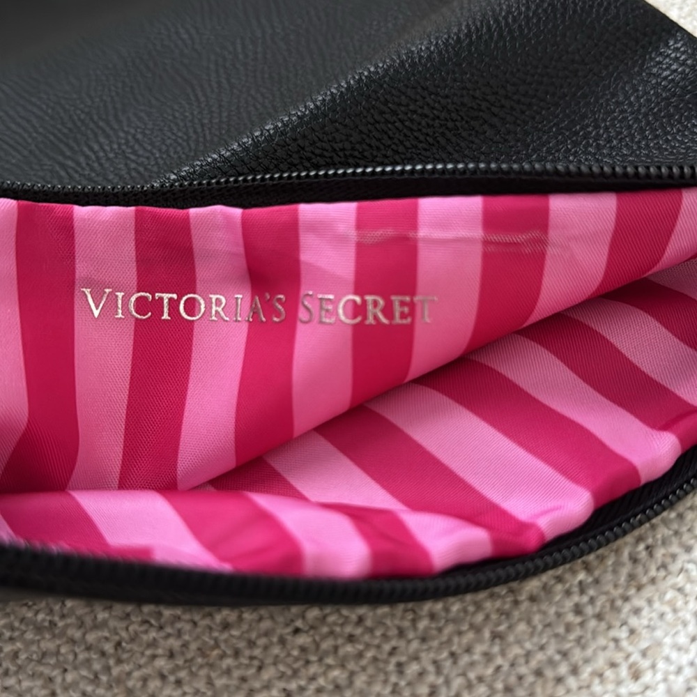 Victoria's Secret Black Pouch with Pink Lining